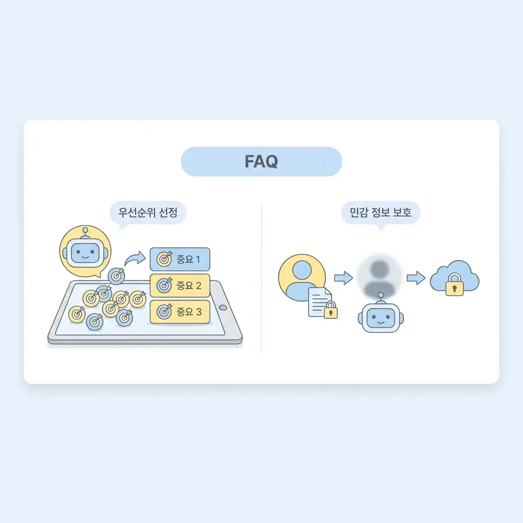 질문과 답변을 위한 대화형 FAQ 항목들